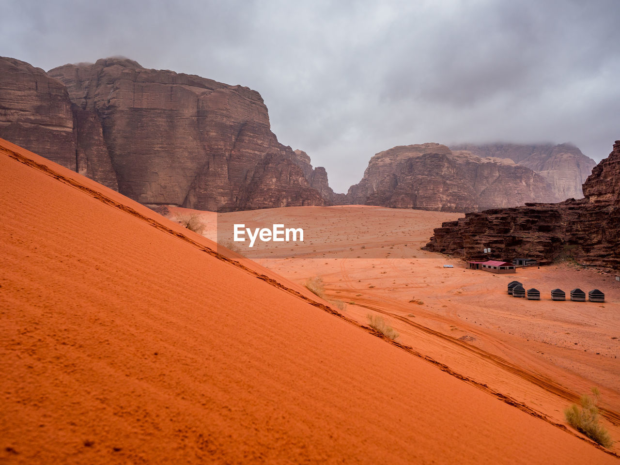 Scenic view of desert against sky