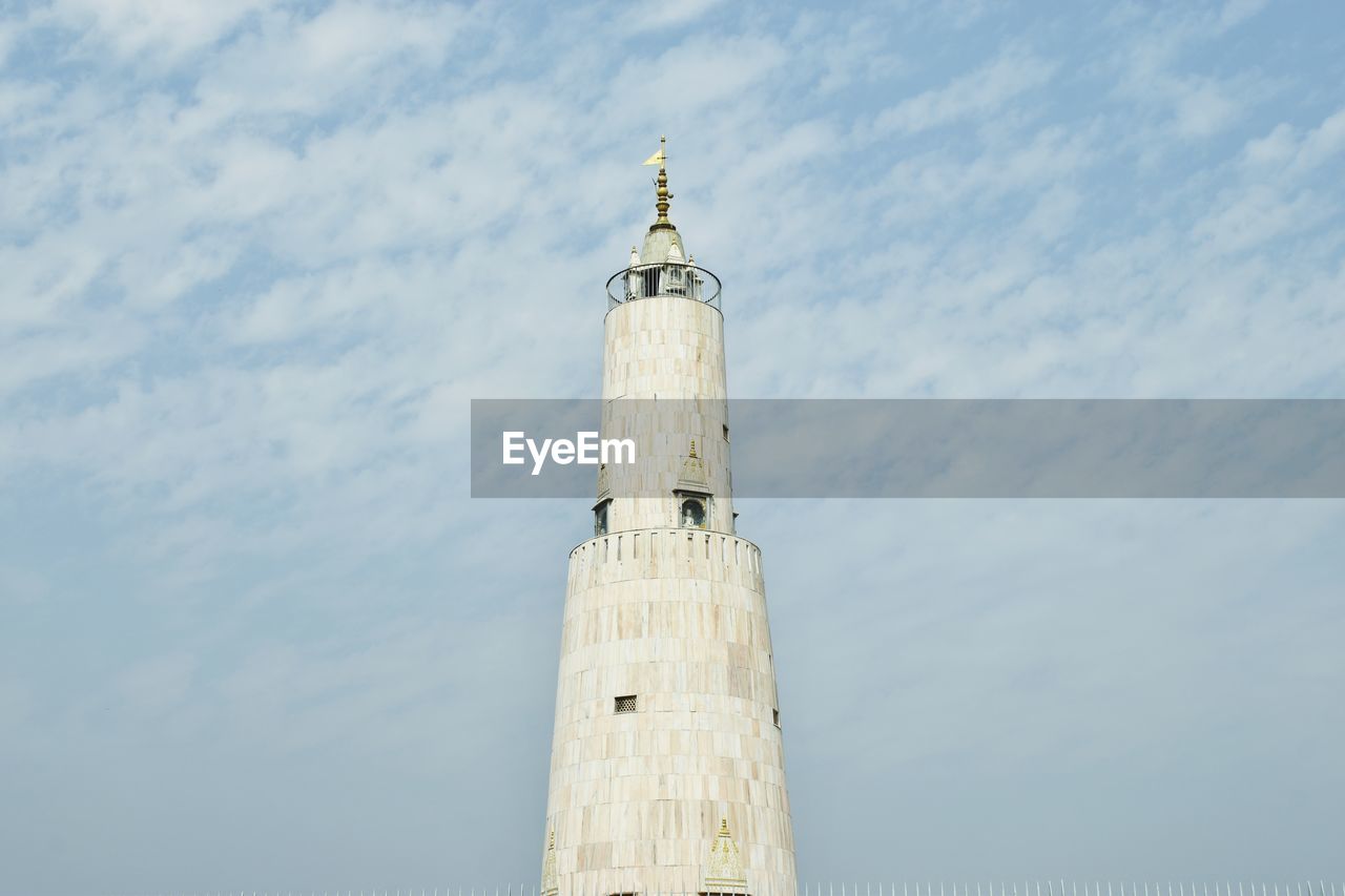 Low angle view of lighthouse against sky