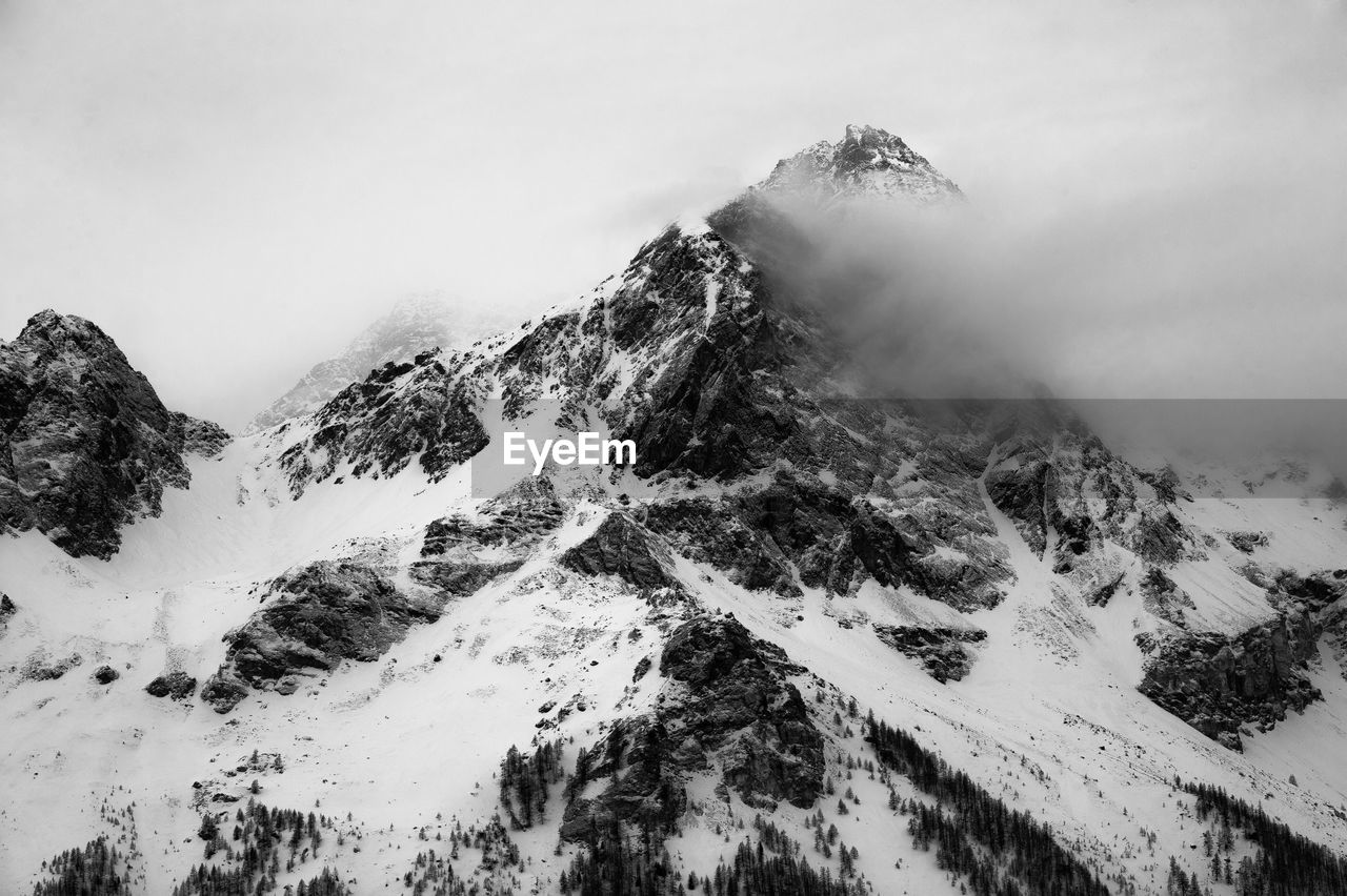 Scenic view of snowy mountain