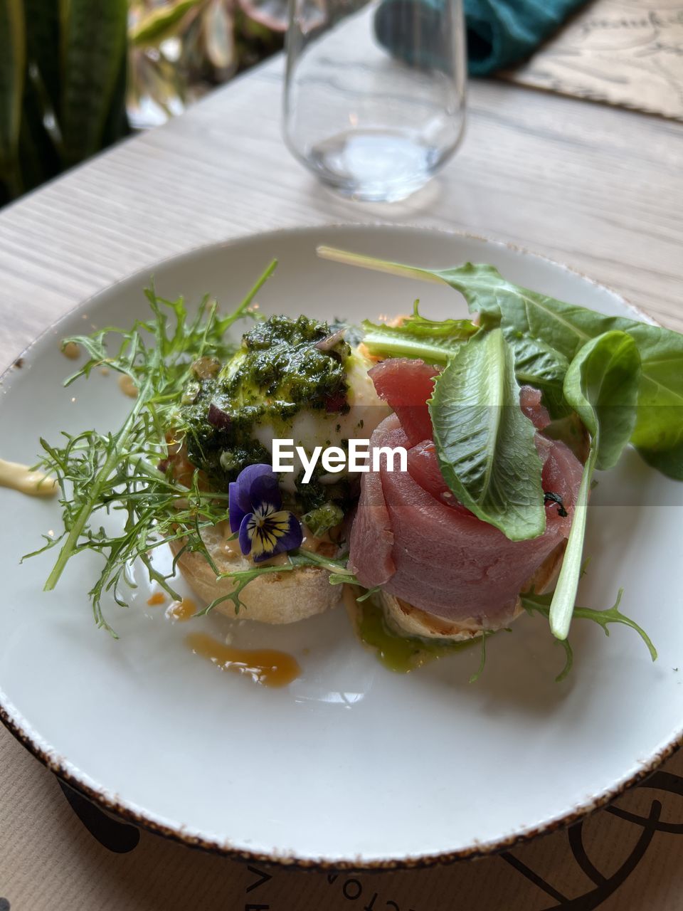 High angle view of food on table