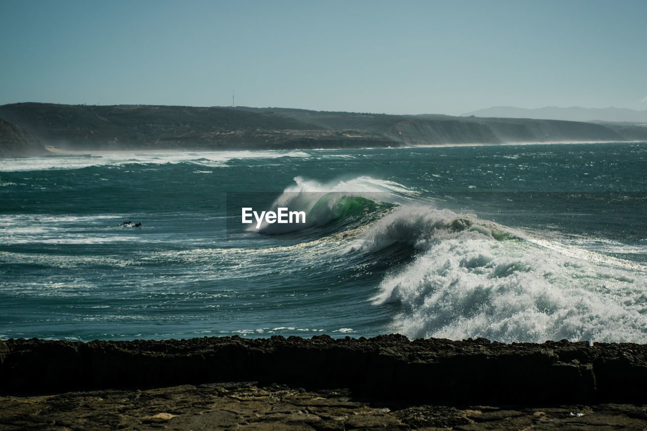 High angle view of waves