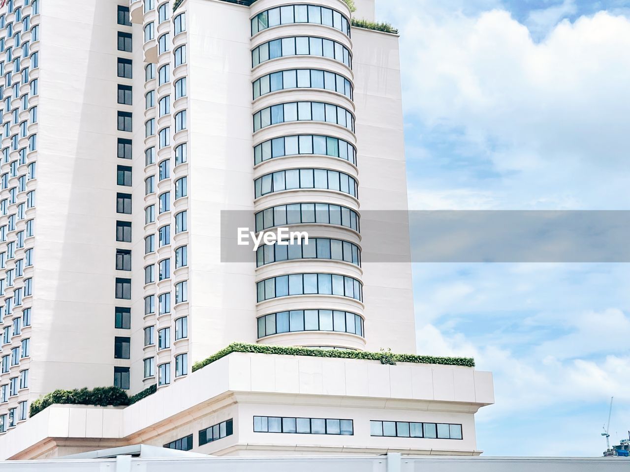 Low angle view of modern building against sky