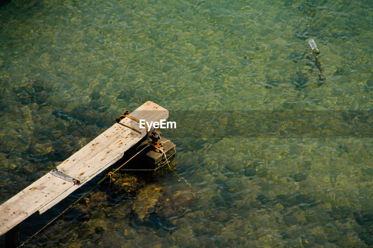High angle view of pier in sea