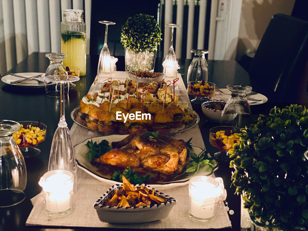 Food on table