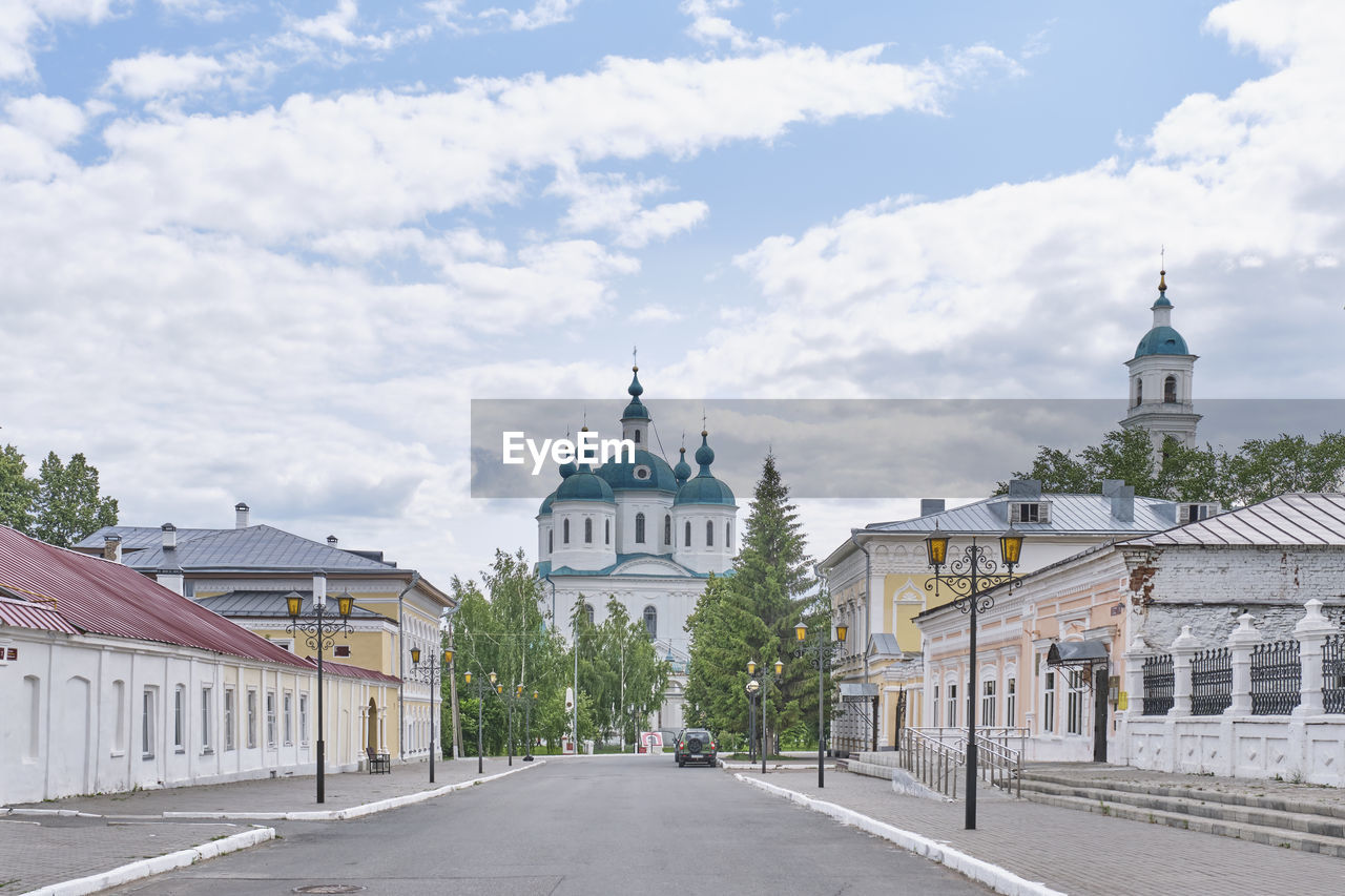 Spassky cathedral, spasskaya street in historic downtown of yelabuga, russia.