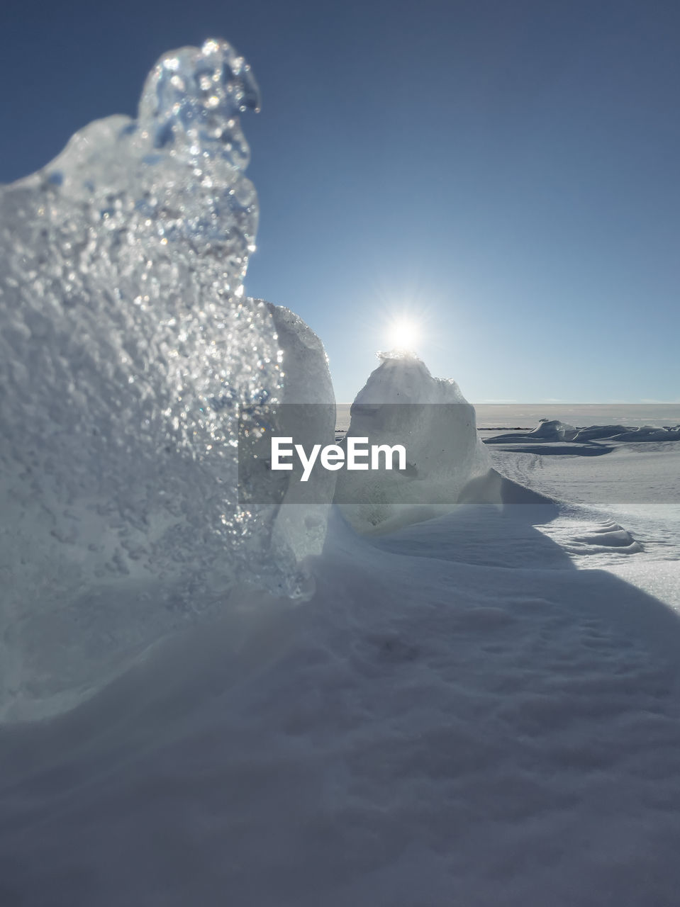 SCENIC VIEW OF ICE AGAINST SKY