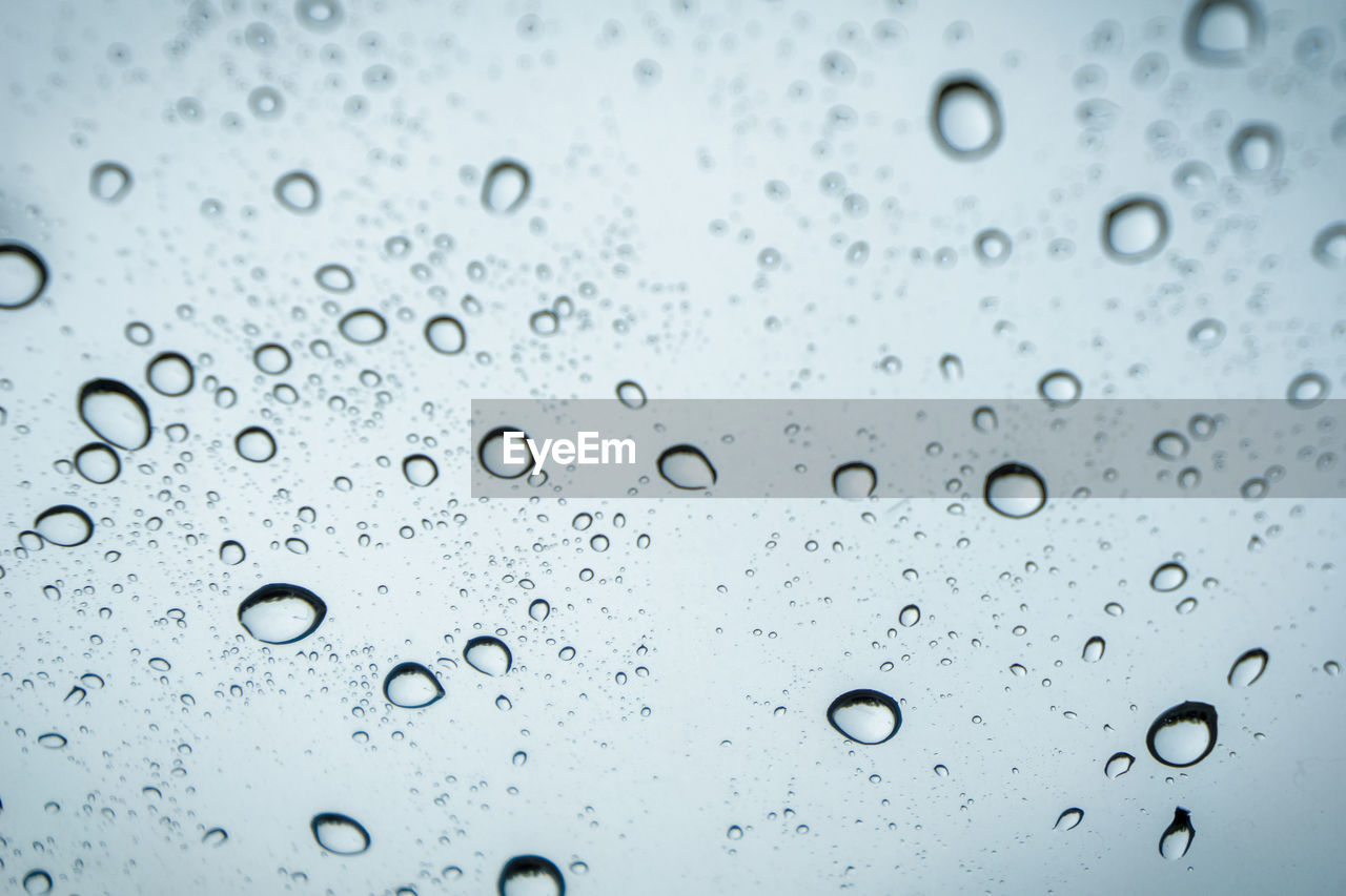 Full frame shot of wet glass window