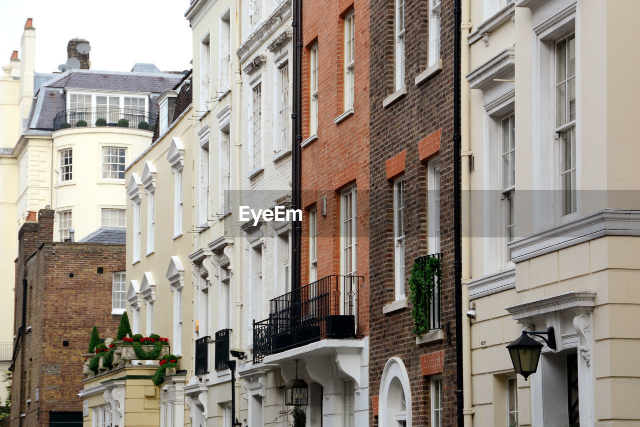 Low angle view of buildings against sky