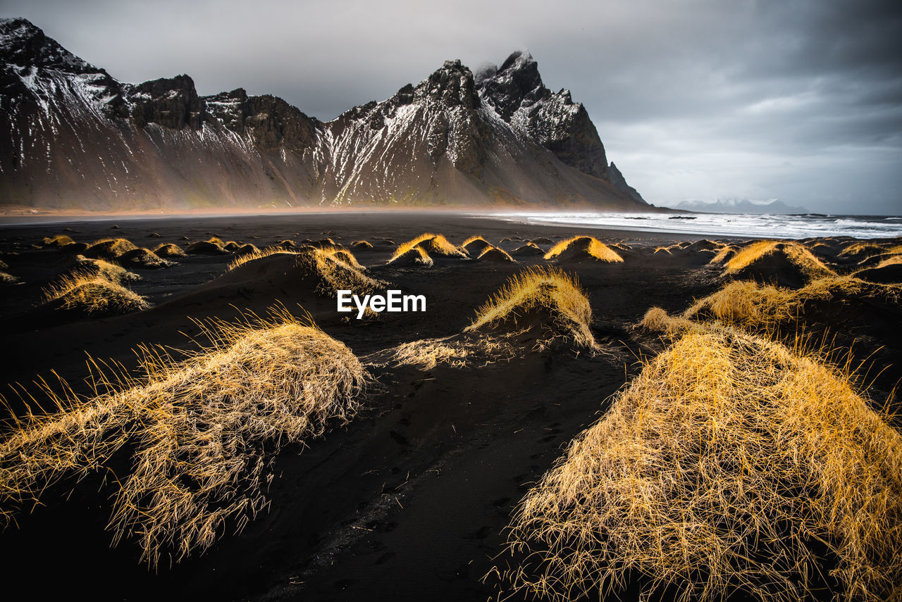 Scenic view of mountains against sky