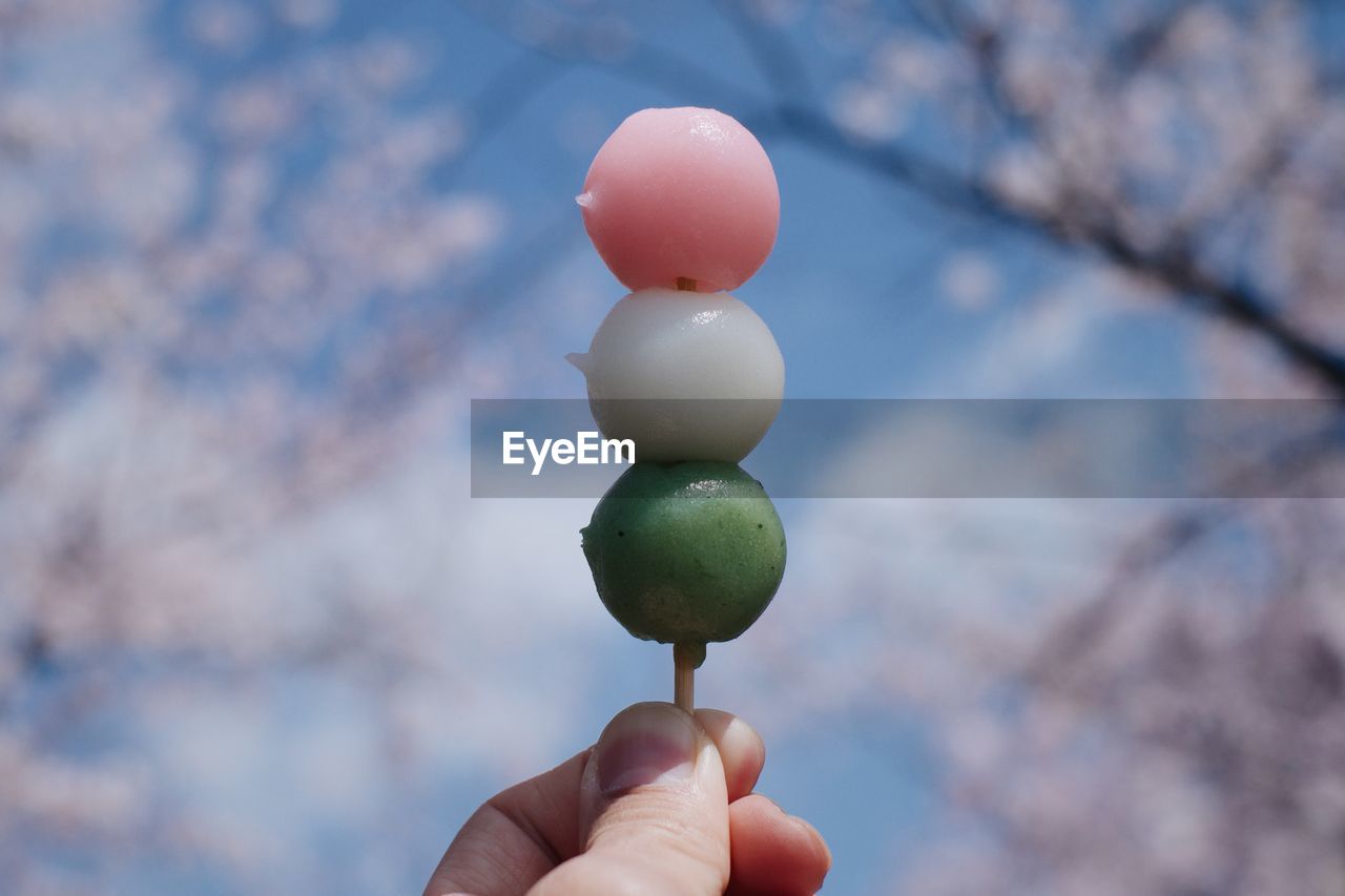 Close-up of person holding ice cream