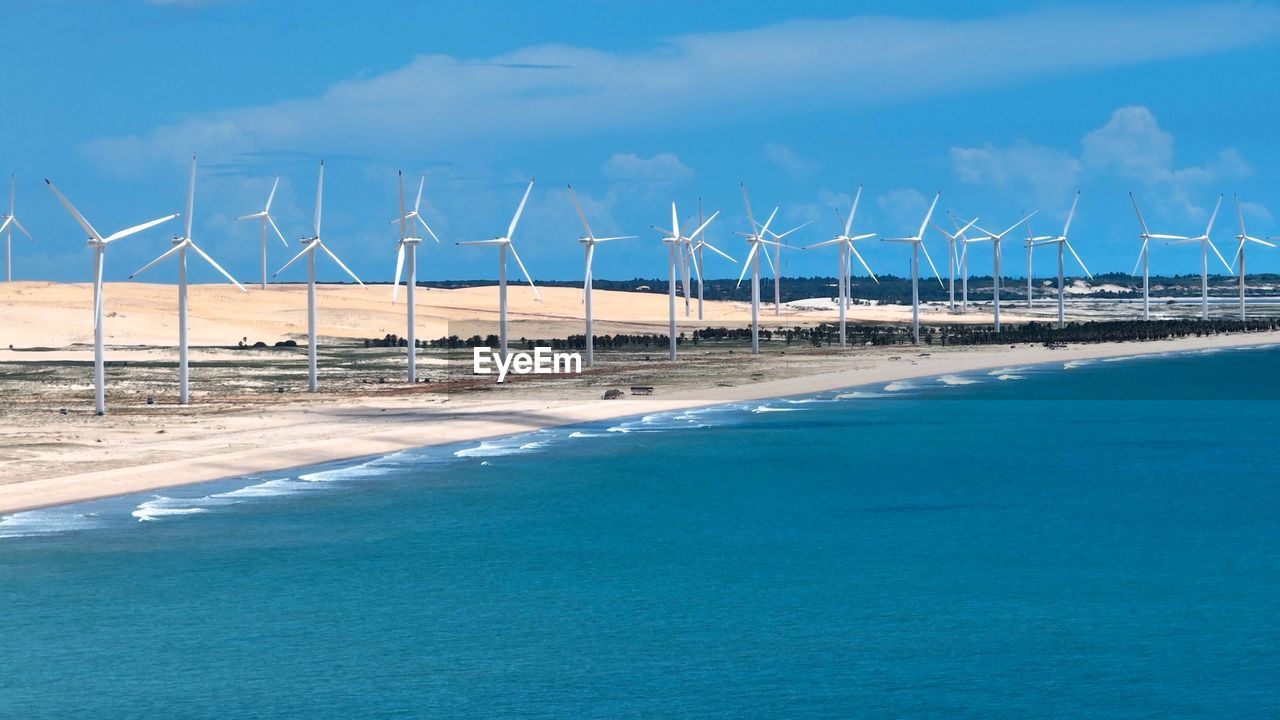 scenic view of sea against blue sky