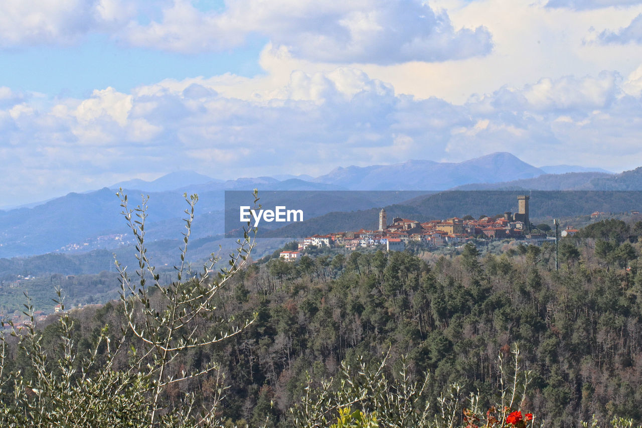 Panoramic view of townscape against sky