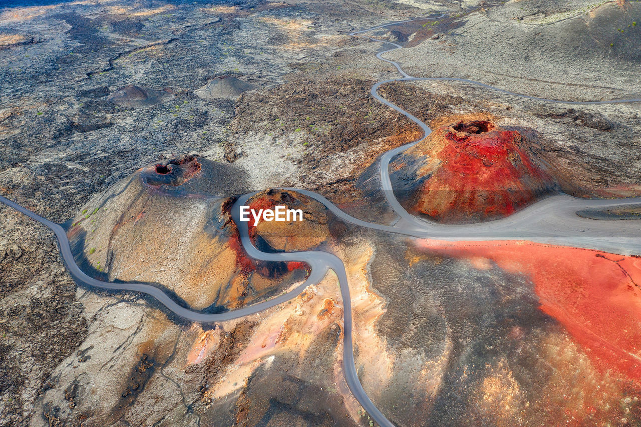 High angle view of snake on rock