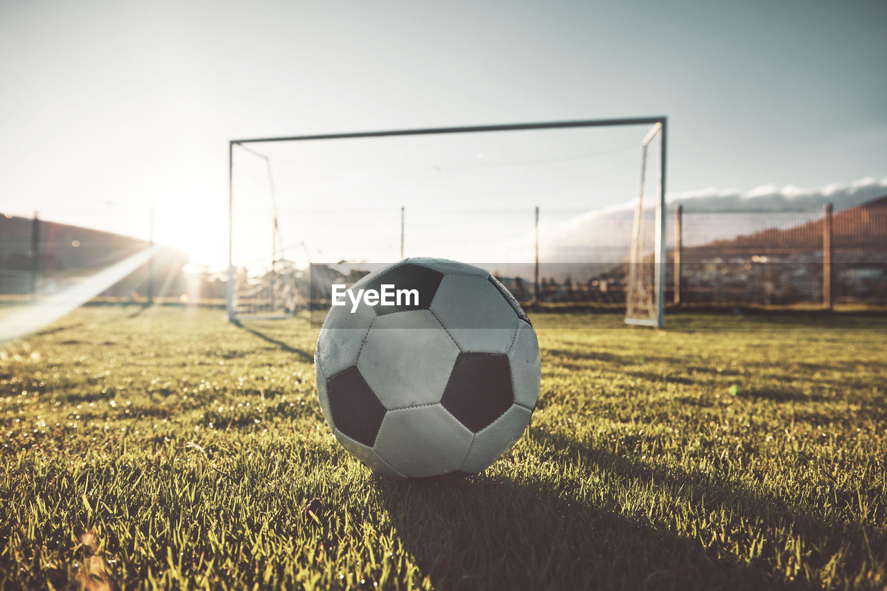 close-up of soccer ball