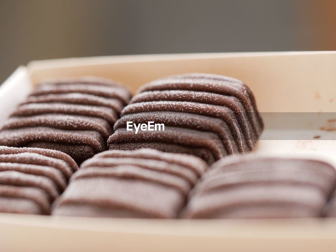 Close-up of chocolate ice on table