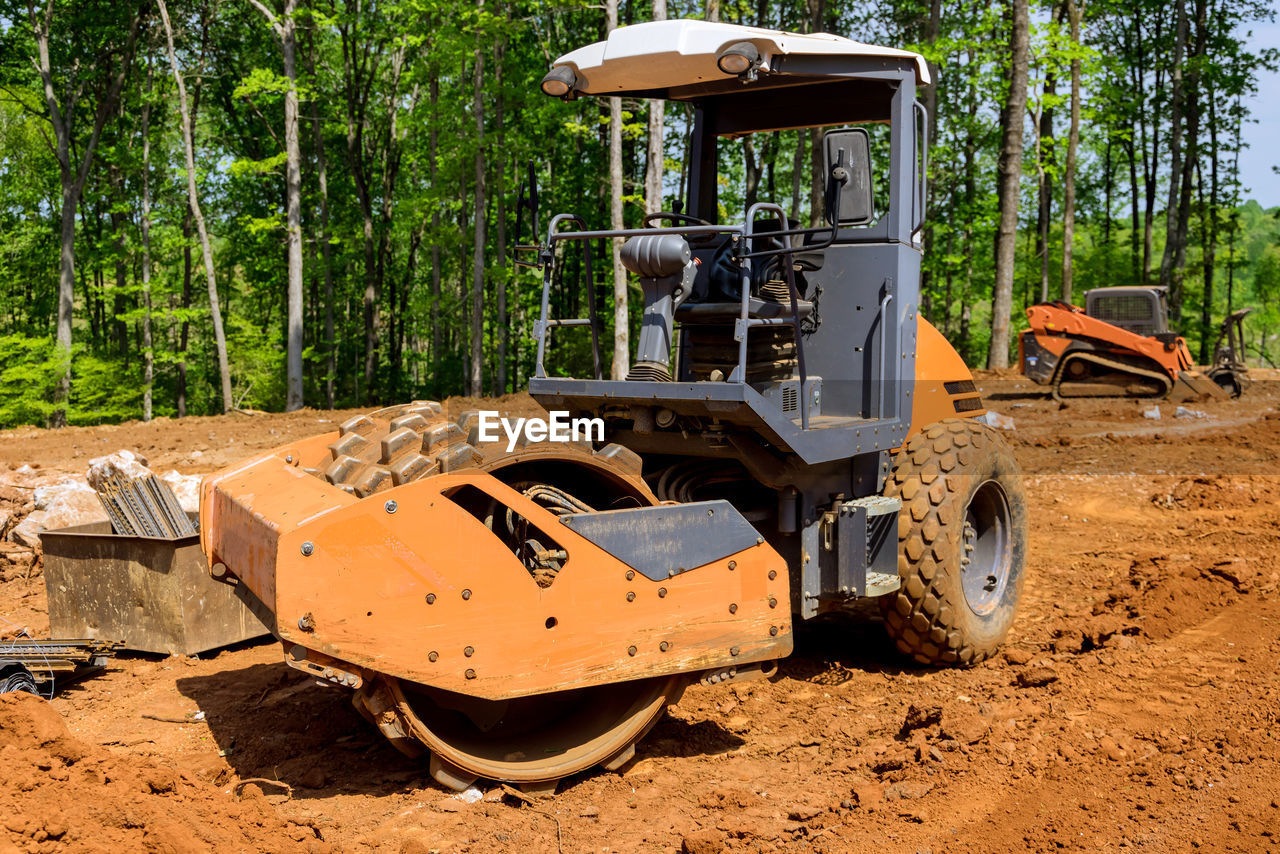 close-up of abandoned vehicle in forest