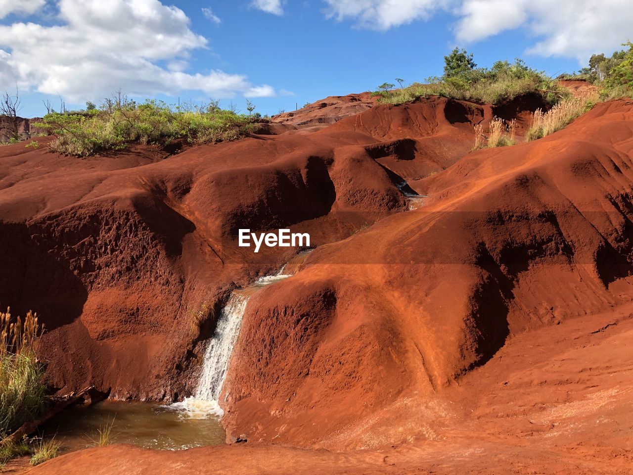 Scenic view of rock formations against sky