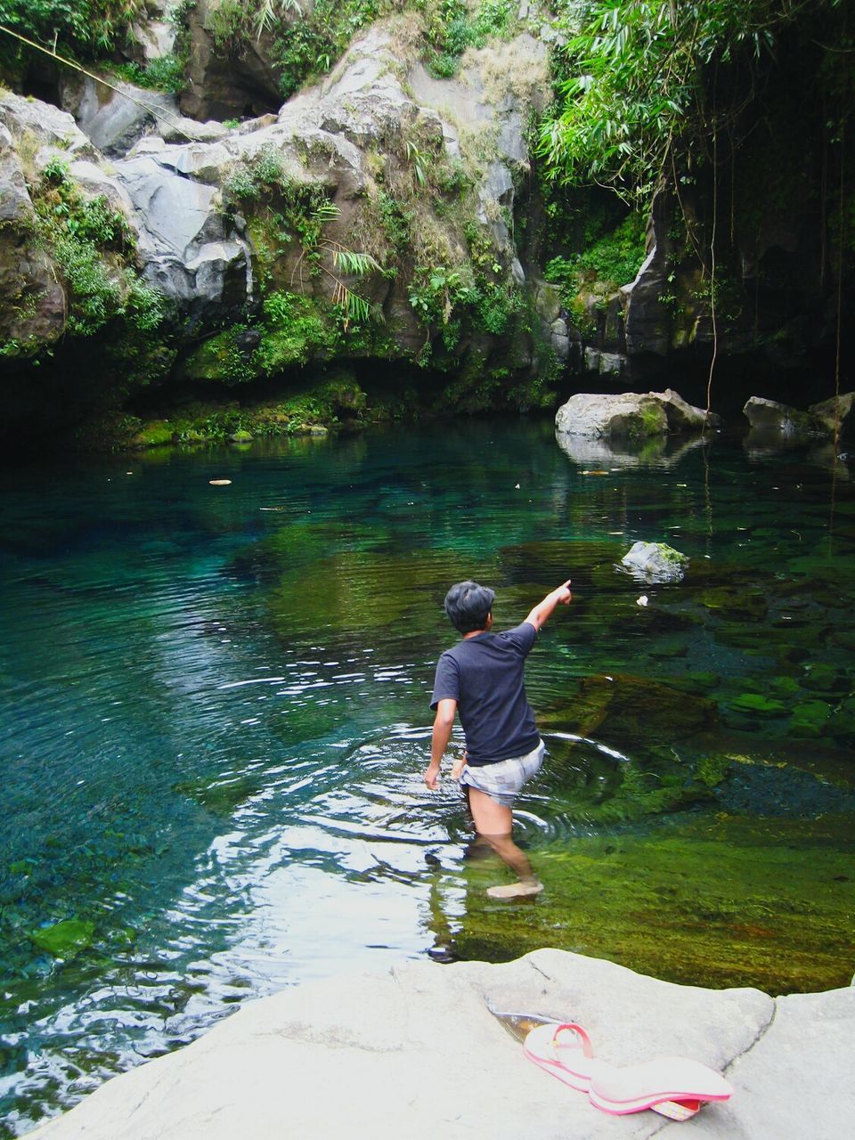 Full length of man standing in body of water