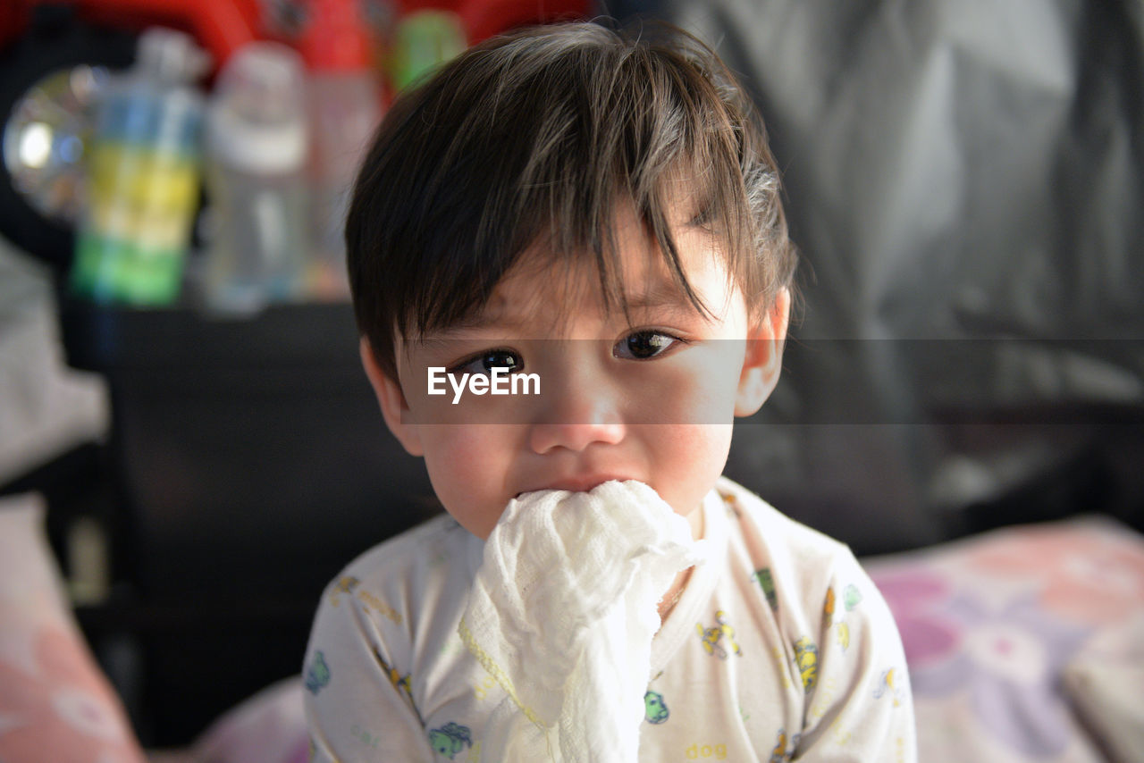 Close-up portrait of cute toddler