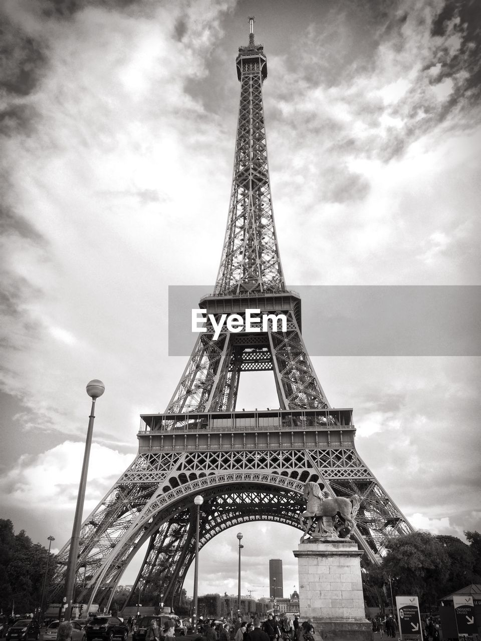 Low angle view of eiffel tower against sky