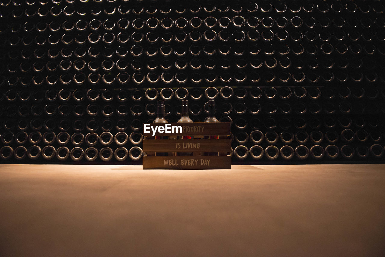 FULL FRAME SHOT OF BEER BOTTLES