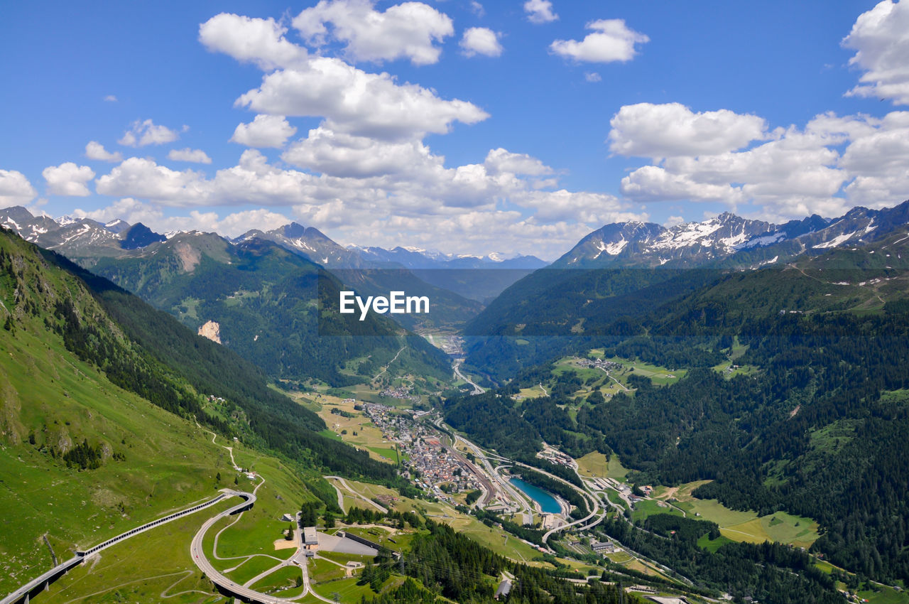 Scenic view of mountains against sky