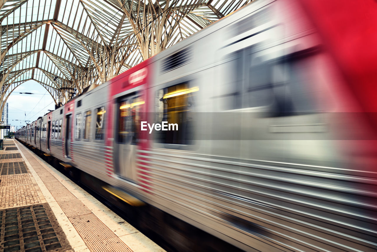 Train at railroad station platform