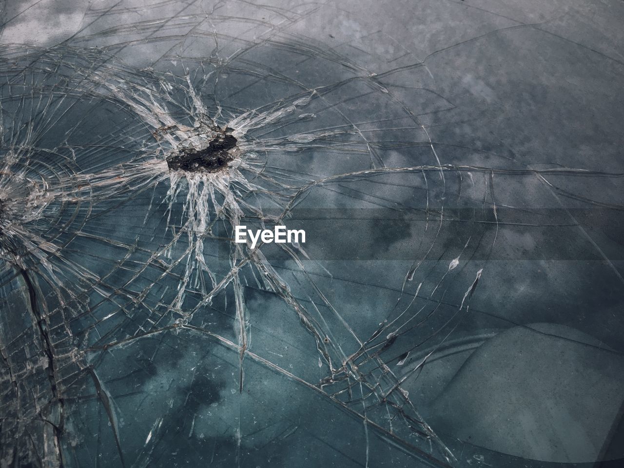 Full frame shot of damaged windshield