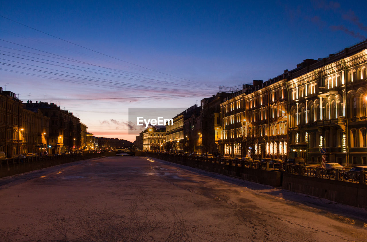 Illuminated city at night