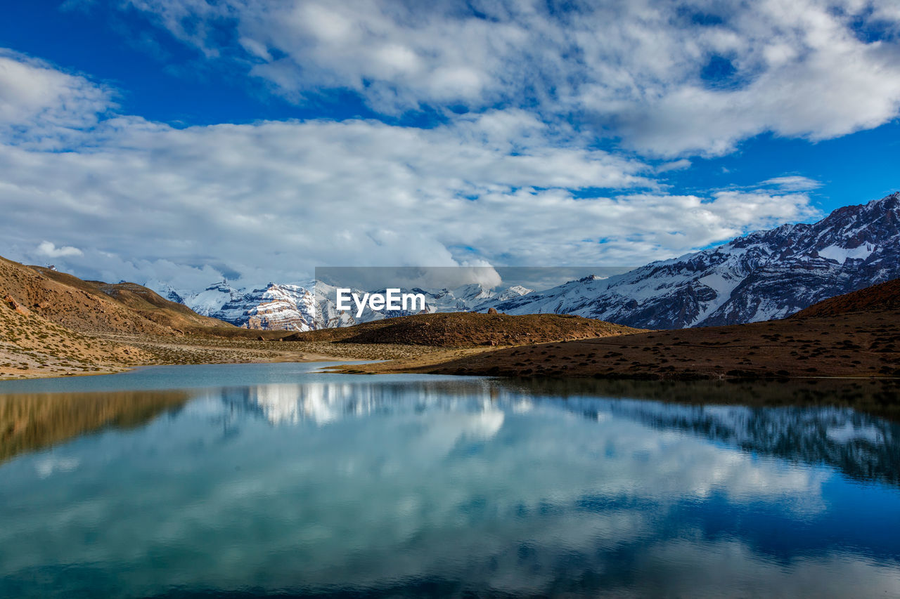 Dhankar lake. spiti valley, himachal pradesh, india