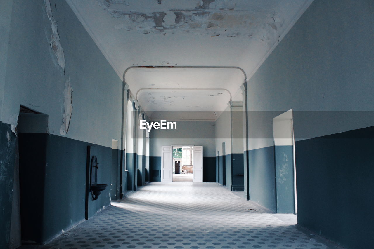 Empty corridor of building