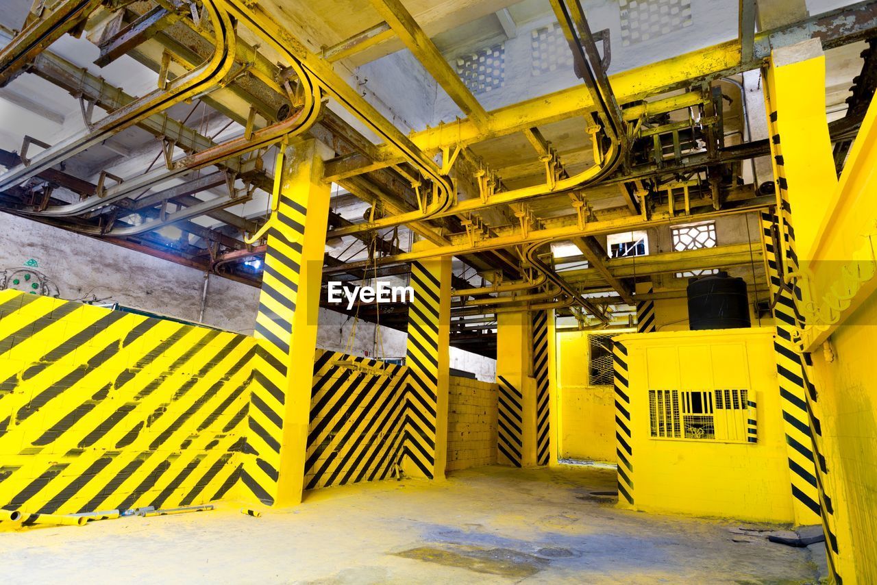 Interior of yellow factory