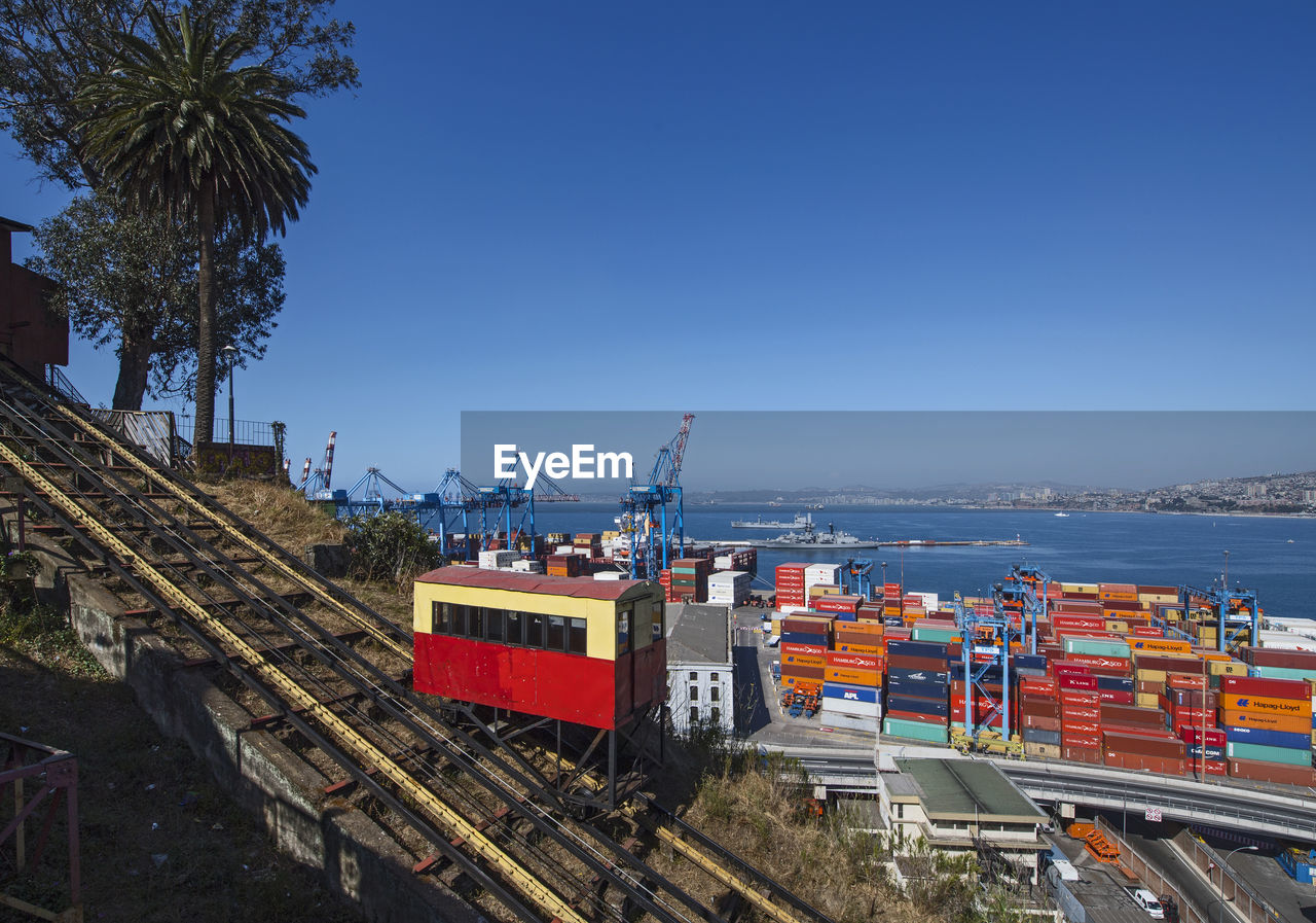 Funicular on mountainside, valparaiso, chile