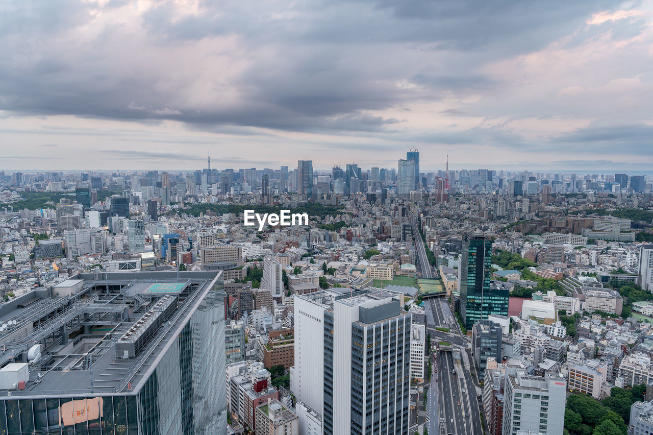 Urban landscape seen from shibuya ward, tokyo