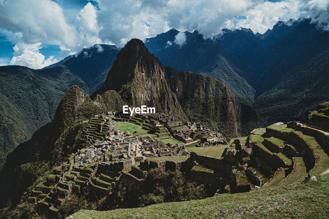 A top view of machu pichu city