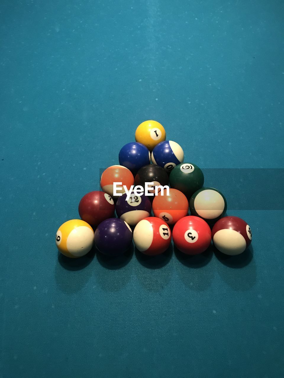 High angle view of balls on table