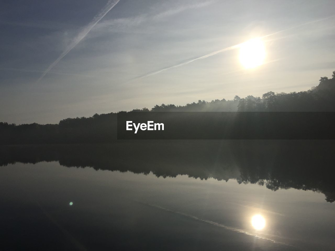 SCENIC VIEW OF SUNSET OVER LAKE