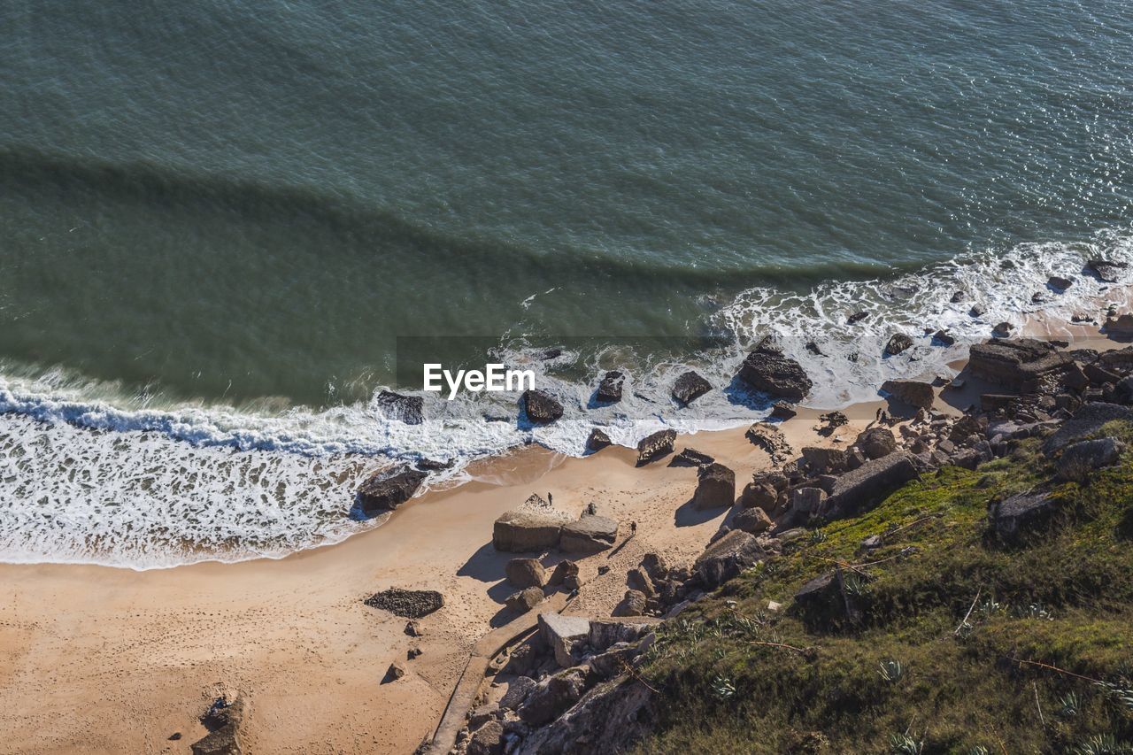 High angle view of beach