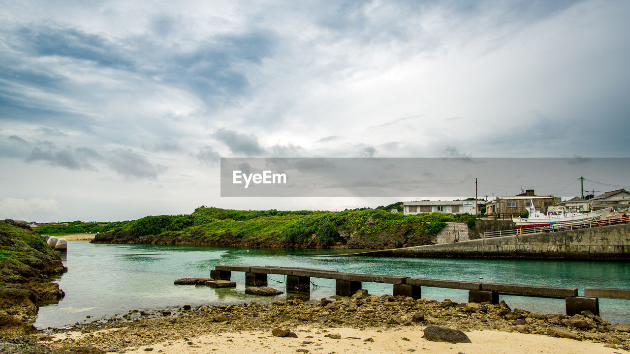 SCENIC VIEW OF RIVER AGAINST CLOUDY SKY