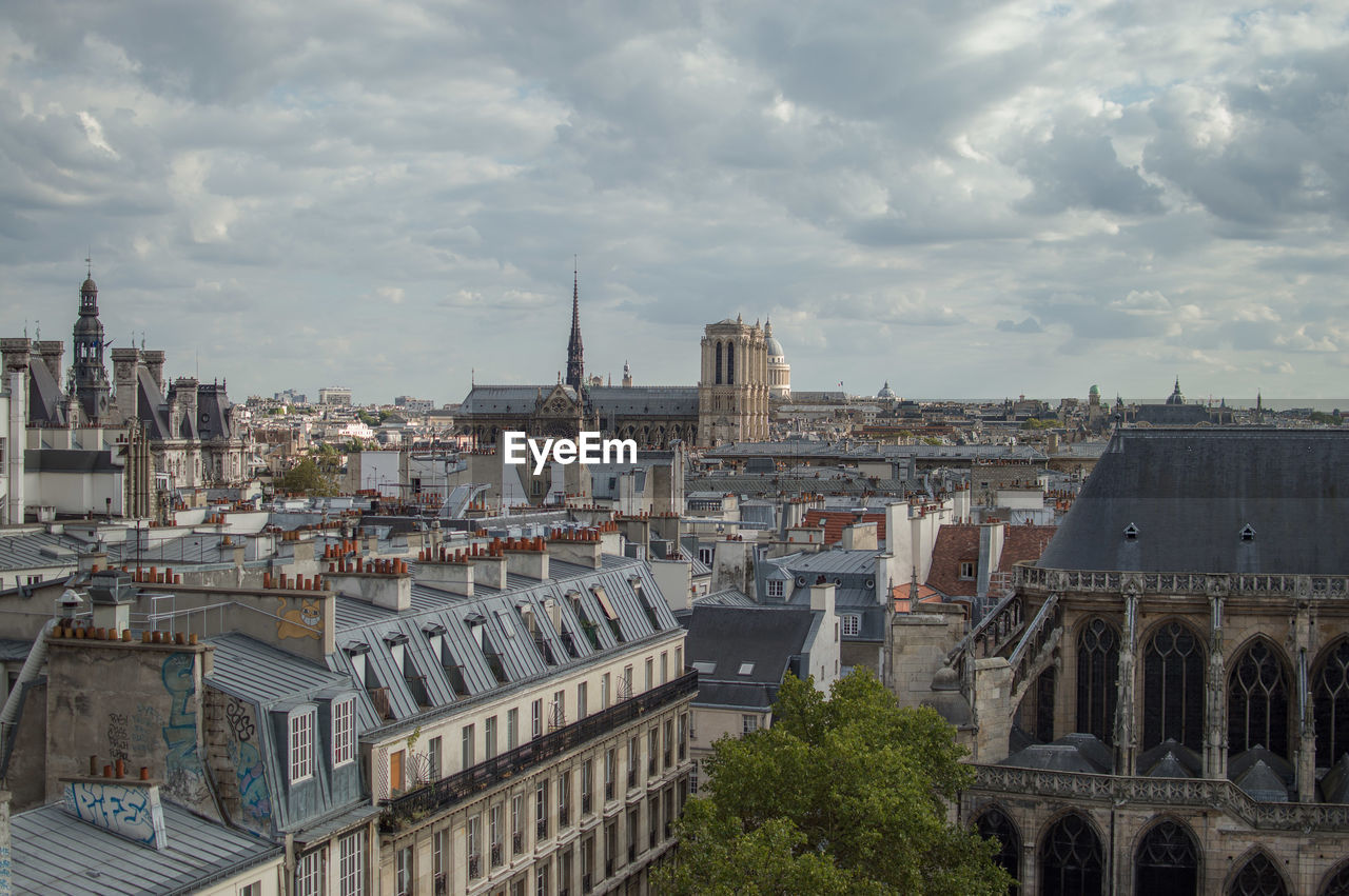 High angle view of paris