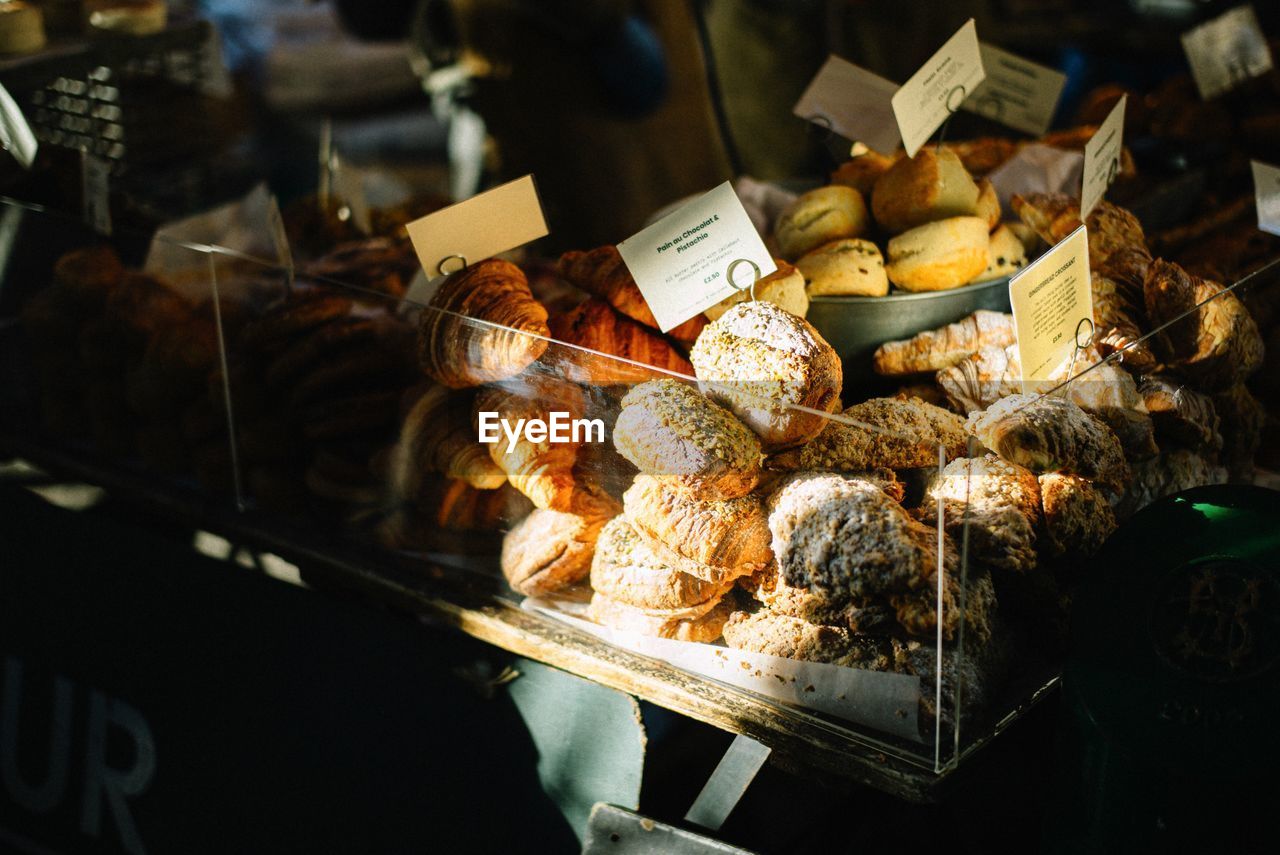 Food for sale at market stall