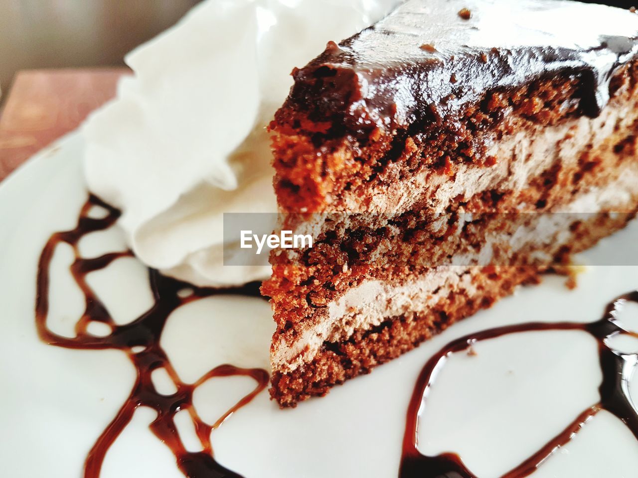 CLOSE-UP OF CAKE IN PLATE