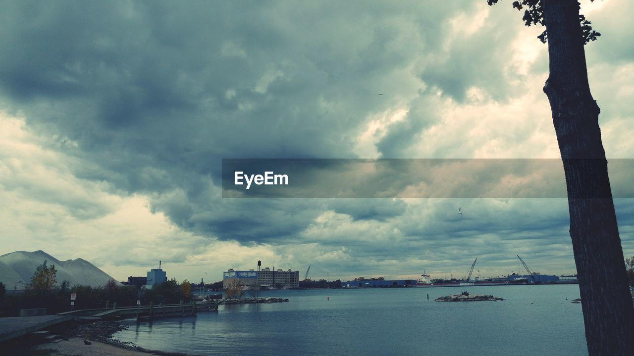 SCENIC VIEW OF SEA AGAINST STORM CLOUDS