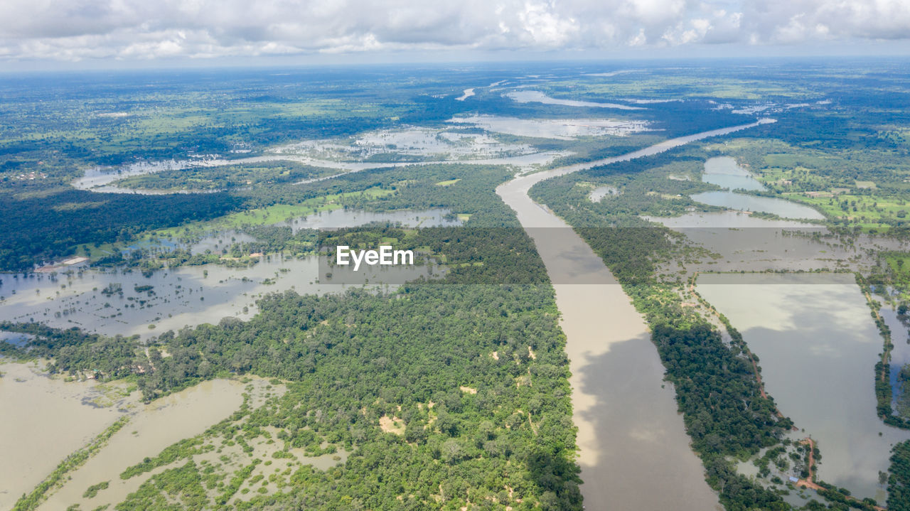 Aerial view of landscape against sky