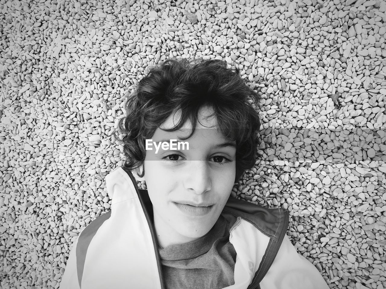 Close-up portrait of a smiling young boy