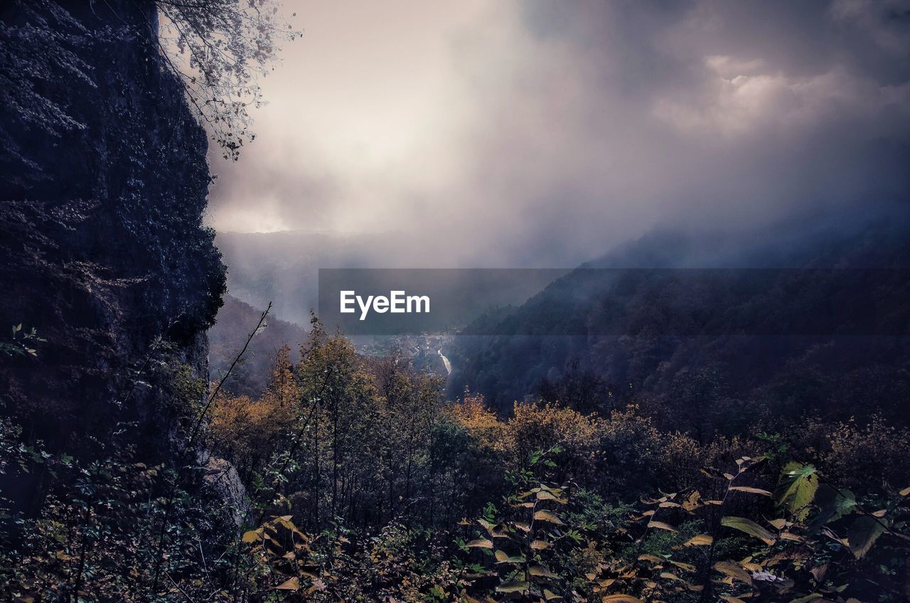 Scenic view of mountains against sky