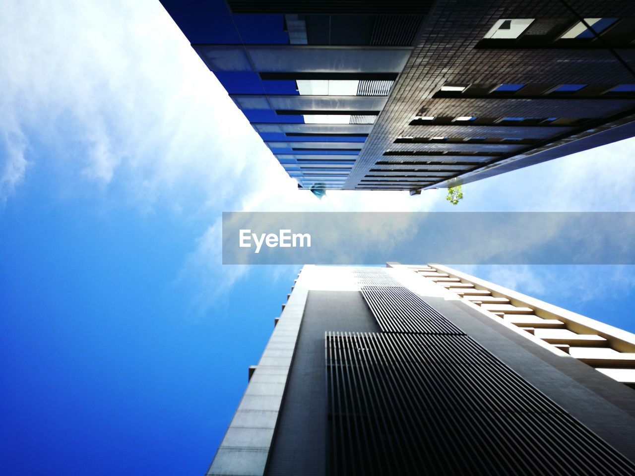 Low angle view of modern building against sky