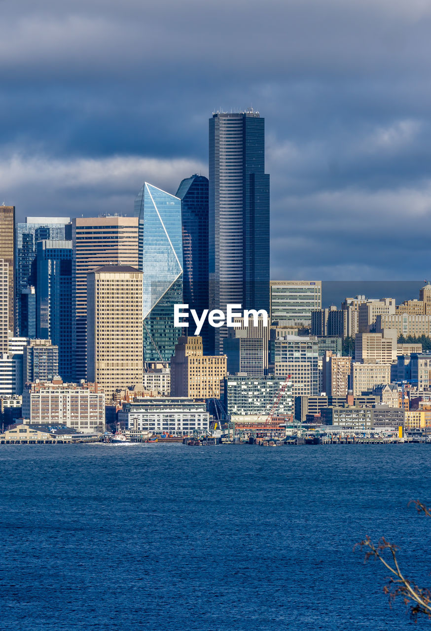 A view of a section of the seattle skyline.