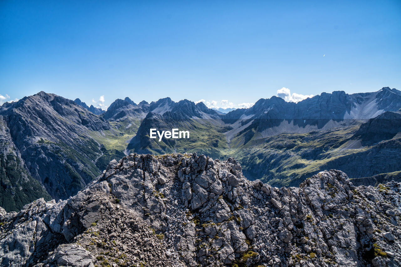 SCENIC VIEW OF MOUNTAINS AGAINST CLEAR SKY