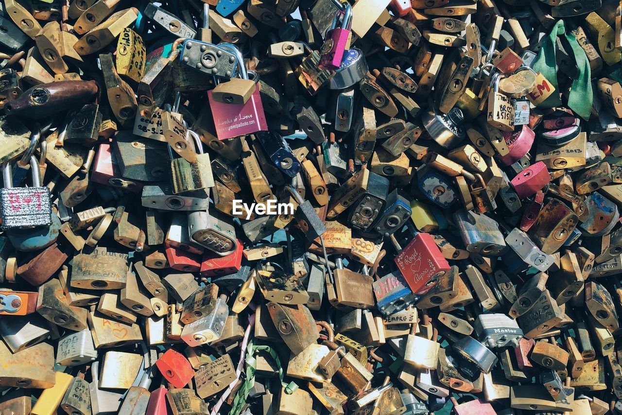 Full frame shot of love locks